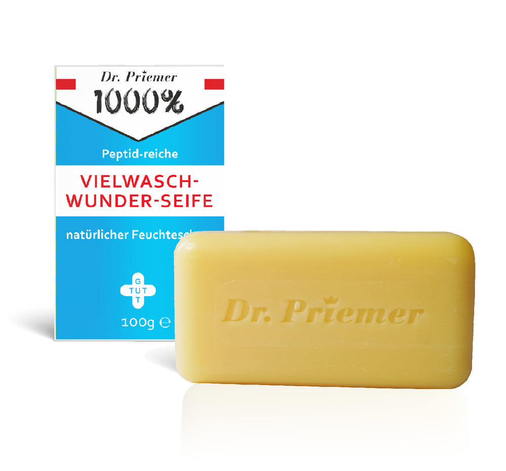 Multi-washing miracle soap with plenty of peptides from Dr. Priemer® 12 x 100g